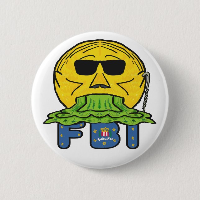 Badge Rond 5 Cm Anti FBI (Devant)