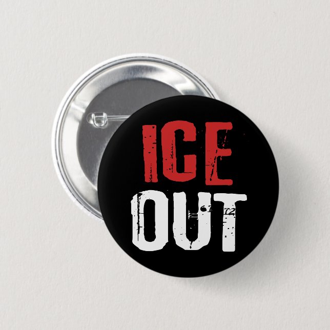 Badge Rond 5 Cm Anti ICE Out Political Activism Protest (Devant & derrière)