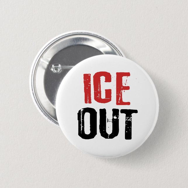 Badge Rond 5 Cm Anti ICE Out Political Activism Protest (Devant & derrière)
