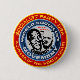 Badge Rond 5 Cm anti jugate de socialiste d'obama