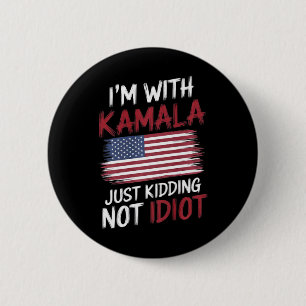 Badge Rond 5 Cm Anti Kamala Harris Election Shirt Républicain Poli