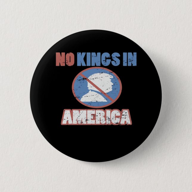 Badge Rond 5 Cm Anti- No Kings In America Classic (Devant)