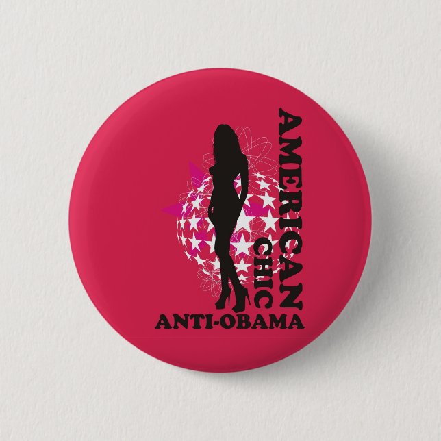 BADGE ROND 5 CM - ANTI OBAMA - 001 CHICS AMÉRICAINS (Devant)