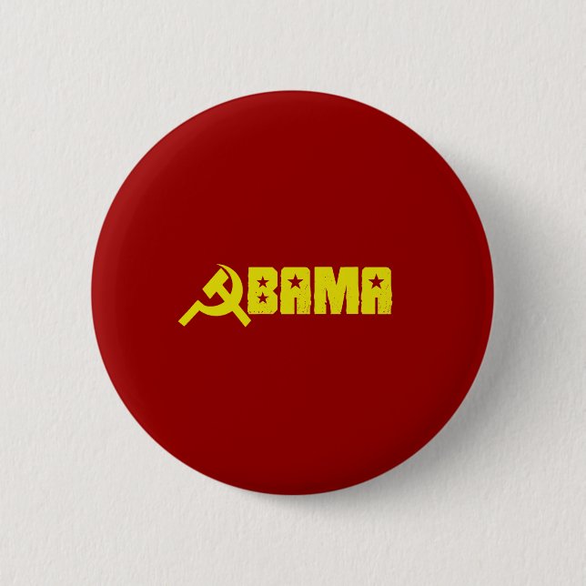 Badge Rond 5 Cm Anti-Obama - Obama est un communiste (Devant)