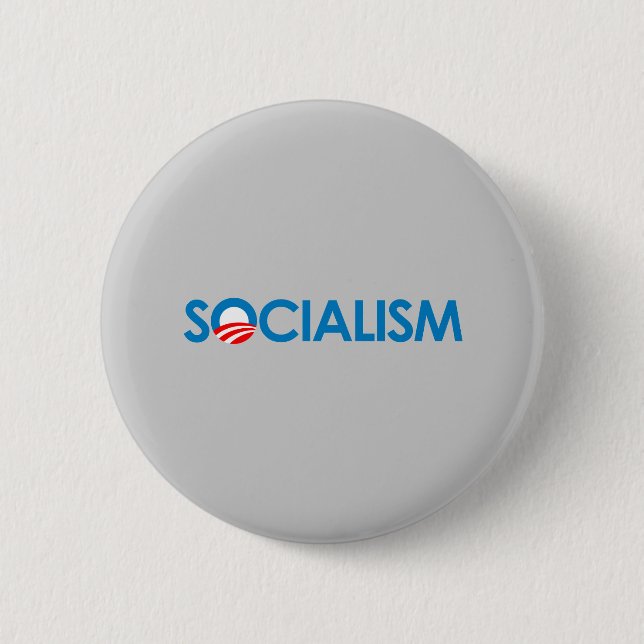 Badge Rond 5 Cm Anti-Obama - Socialisme (Devant)