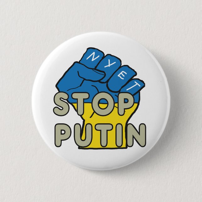 Badge Rond 5 Cm Anti Poutine (Devant)