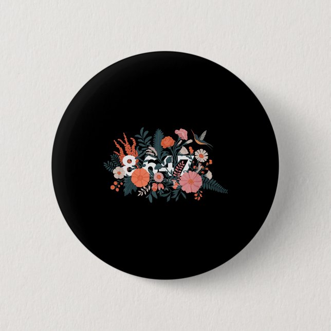 Badge Rond 5 Cm Anti Trump 8647 Floral Resist 86 47 Empêchez Trump (Devant)