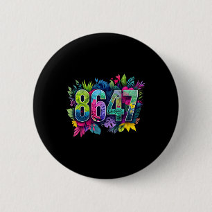 Badge Rond 5 Cm Anti Trump 8647 Floral Résister 86 47 Impeach Trum