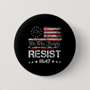 Badge Rond 5 Cm Anti Trump 8647 Résiste à l'échec Trump Impeach 47