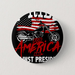 Badge Rond 5 Cm Anti Trump Biker Résiste contre la pousse osseuse