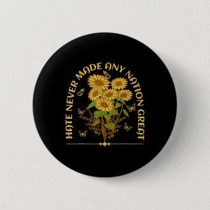 Badge Rond 5 Cm Anti Trump Floral Democratique Président libéral