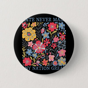 Badge Rond 5 Cm Anti Trump Floral Democratique Président libéral 1