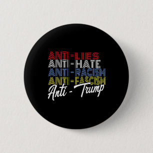 Badge Rond 5 Cm Anti Trump Hate Mies Et Fascisme Résistent Au Vote