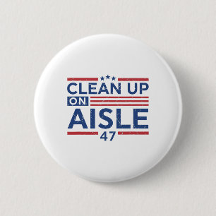 Badge Rond 5 Cm Anti Trump Impeach 47 Trump 47e Président Drapeau