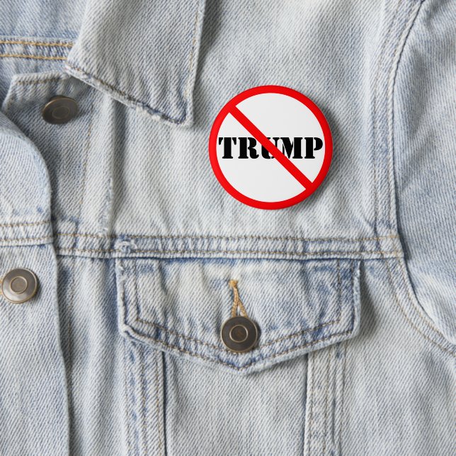 Badge Rond 5 Cm Anti Trump non Donald Trump joe biden (En situation)
