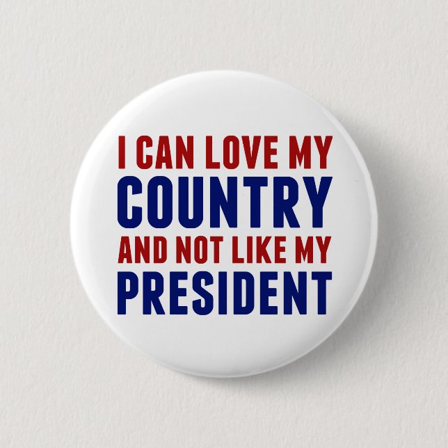 Badge Rond 5 Cm Anti Trump Patriotique Pas Mon Président (Devant)