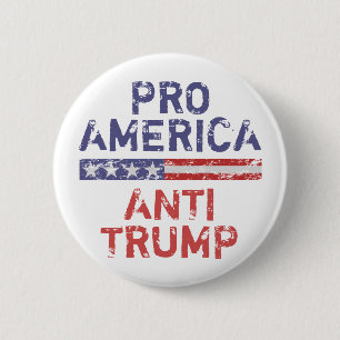 Badge Rond 5 Cm Anti-Trump pro-américain