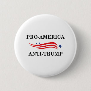 Badge Rond 5 Cm Anti-Trump pro-américain