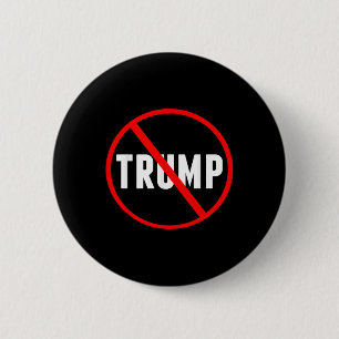Badge Rond 5 Cm Anti Trump Red Circle X Politique