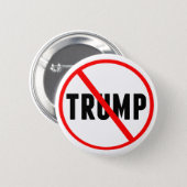 Badge Rond 5 Cm Anti Trump Simple Red Circle X Politique (Devant & derrière)
