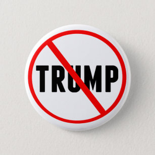 Badge Rond 5 Cm Anti Trump Simple Red Circle X Politique