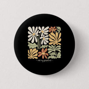 Badge Rond 5 Cm Anti Trump Subtil Pas Mon Président Fleurs Femmes
