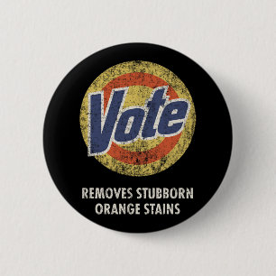 Badge Rond 5 Cm Anti-Trump Vote Detergent Fun Vintage