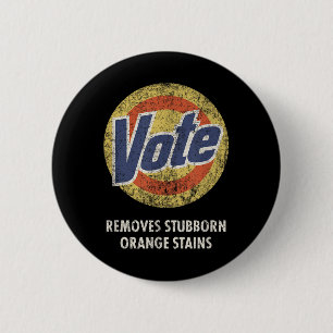 Badge Rond 5 Cm Anti-Trump Vote Lessive Détergent Drôle Vintage