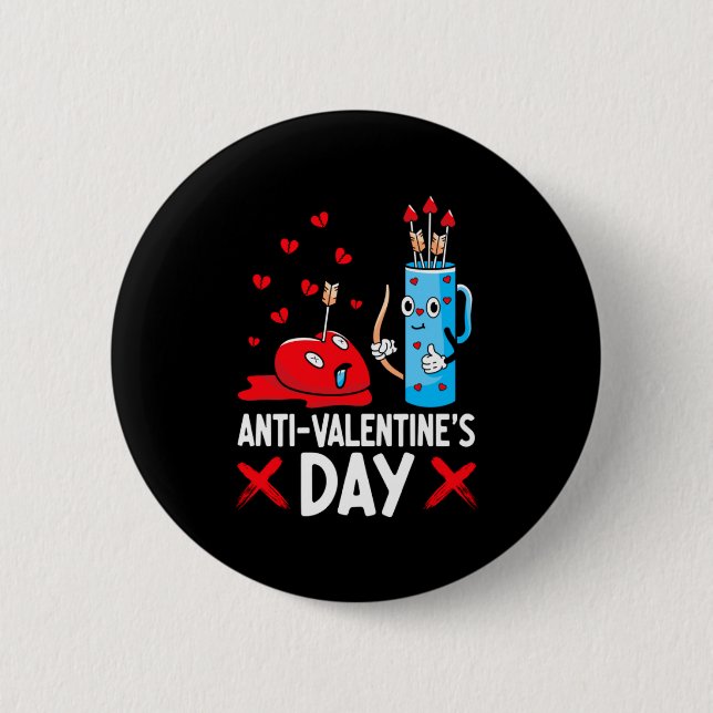 Badge Rond 5 Cm Anti Valentines Day Valentines Day Arrows Single  (Devant)