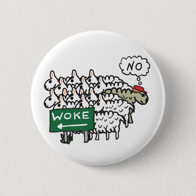 Badge Rond 5 Cm Anti Woke (Devant)