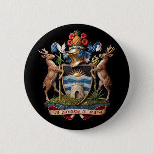Badge Rond 5 Cm Antigua Barbuda armoiries symbole pays emblème fl