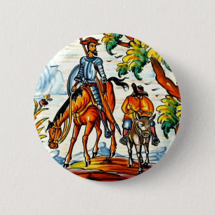 Badge Rond 5 Cm Antiquité vintage d'art de poterie de majolique d
