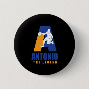Badge Rond 5 Cm Antonio Custom Player Basket-ball Votre Nom La Jam