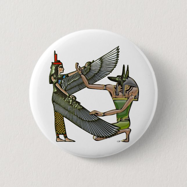 Badge Rond 5 Cm Anubis & Nut (Devant)