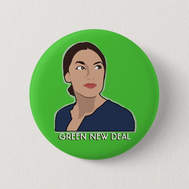 Badge Rond 5 Cm AOC : Bouton Green New Deal (Devant)