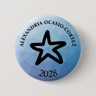 Badge Rond 5 Cm AOC l'Alexandrie Ocasio-Cortez 2028