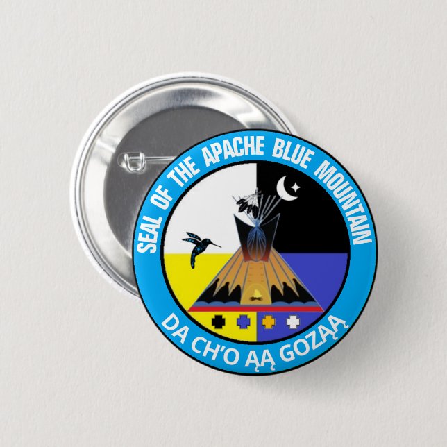 Badge Rond 5 Cm Apache Blue Mountain® (Devant & derrière)