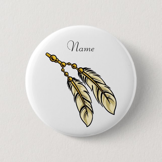 Badge Rond 5 Cm Apache Feathers Thunder_Cove (Devant)