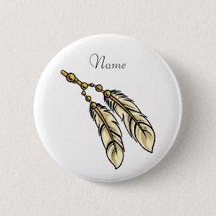 Badge Rond 5 Cm Apache Feathers Thunder_Cove