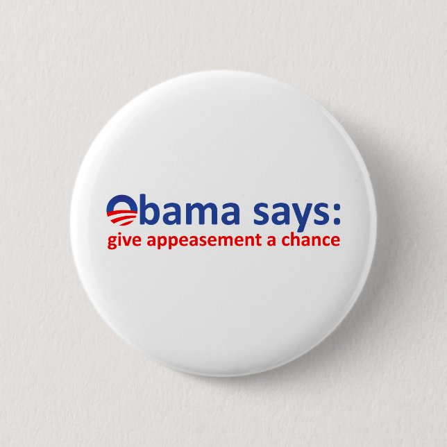 Badge Rond 5 Cm Apaisement d'Obama (Devant)