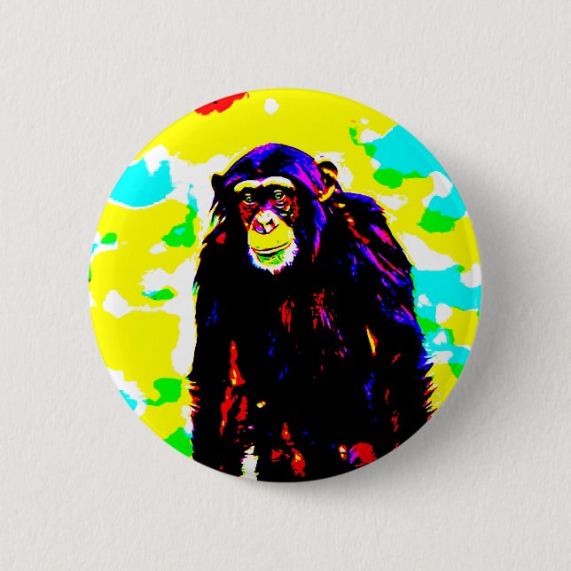 Badge Rond 5 Cm Ape numérique (Devant)