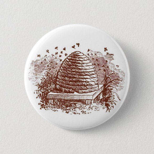 Badge Rond 5 Cm Apiculture vintage (Devant)
