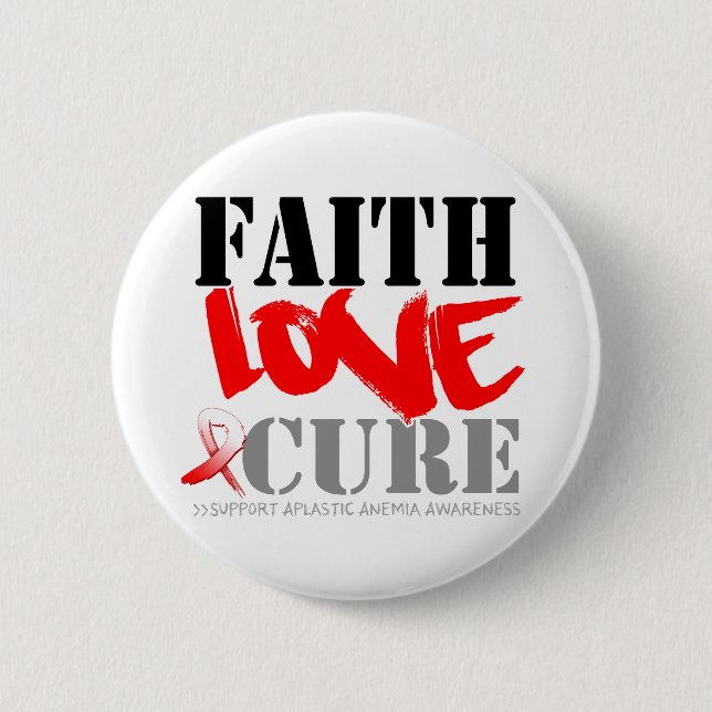 Badge Rond 5 Cm Aplastic Anemia Faith Love Cure (Devant)