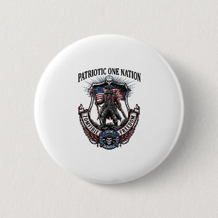 Badge Rond 5 Cm Apocalypse de Zombies Guerrier Patriotique Fou Rou