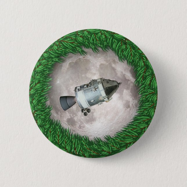 Badge Rond 5 Cm Apollo 8, Lune, mission, vaisseau spatial, Réveill (Devant)