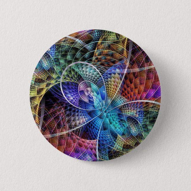 Badge Rond 5 Cm Apophysis Fractal X Abstrait (Devant)