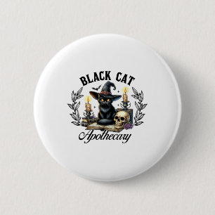 Badge Rond 5 Cm Apothecaire de chat noir Drôle Halloween femmes de