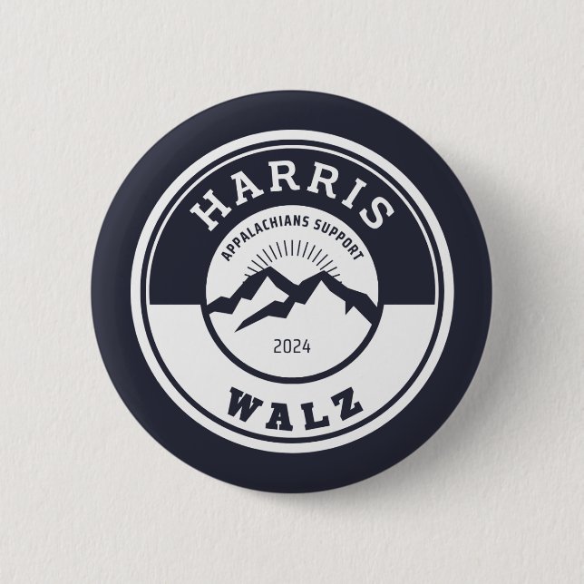 Badge Rond 5 Cm Appalaches Support Harris/Walz, bouton (Devant)