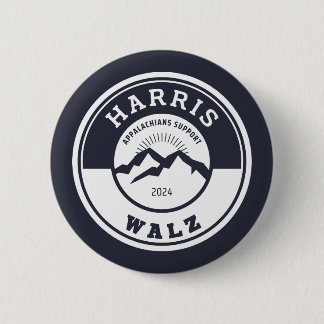 Badge Rond 5 Cm Appalaches Support Harris/Walz, bouton