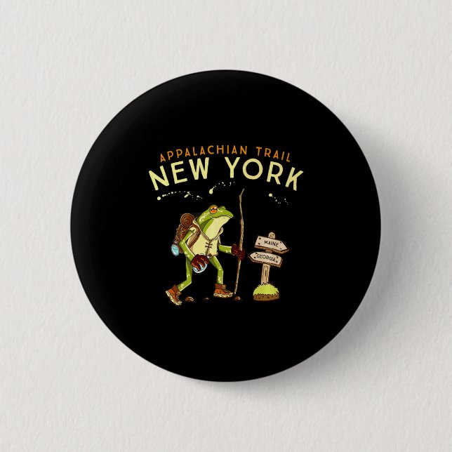 Badge Rond 5 Cm Appalachian Trail New York Hiking Frog _1  (Devant)